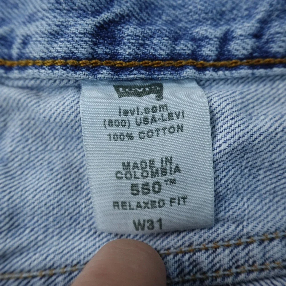 VTG Levis Shorts Mens 31 Light Blue Denim Jean Jorts 550 Relaxed Fit Dad Y2K 00s